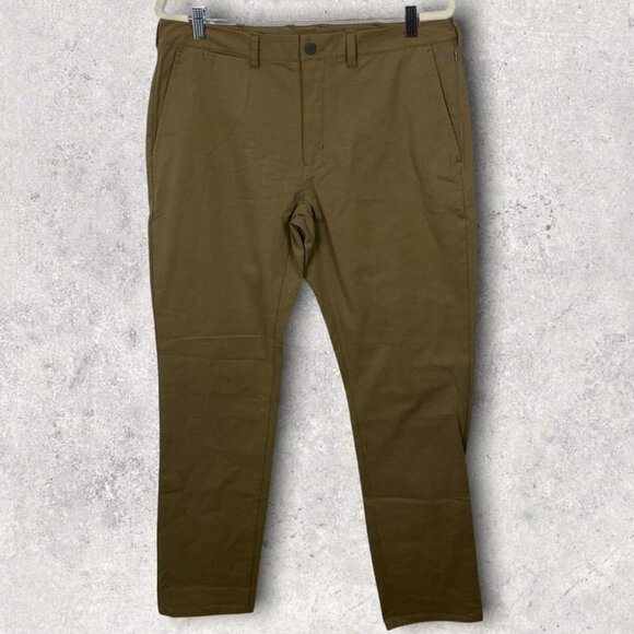 New Mack Weldon Beige Tan Chino Pants Size 34 by 34 Sandstorm Technical Stretch - Picture 2 of 11